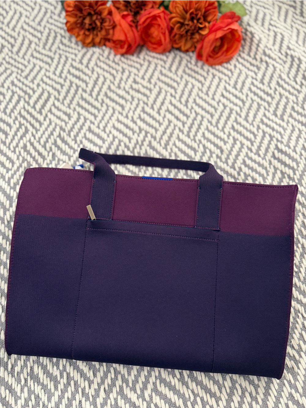 Purple Two-Tone Tote Bag - Stylish Everyday Carry